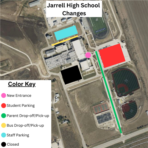Map of Jarrell High School with colors
